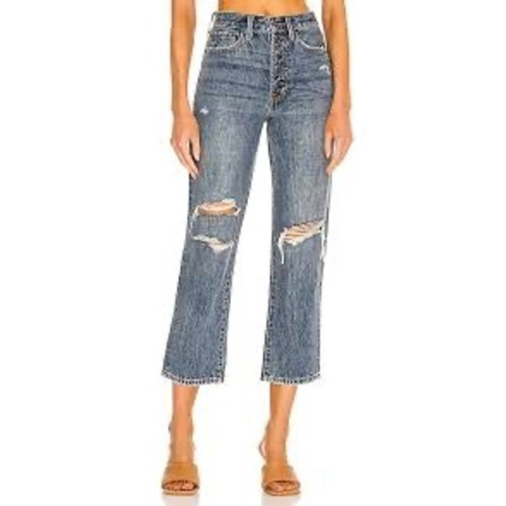 Pistola Charlie Exposed Button Fly Jeans Multi Wash Distressed Size 25